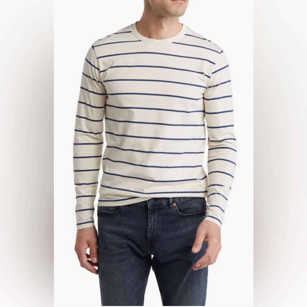 Men’s Denim & flower long sleeve tee large